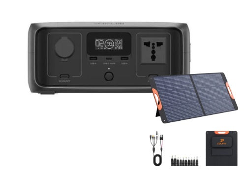 ZOUPW 110W Fabric-Skin Folding Solar Panel + Ecoflow River 3 UPS (245wh + 300W) (EU)