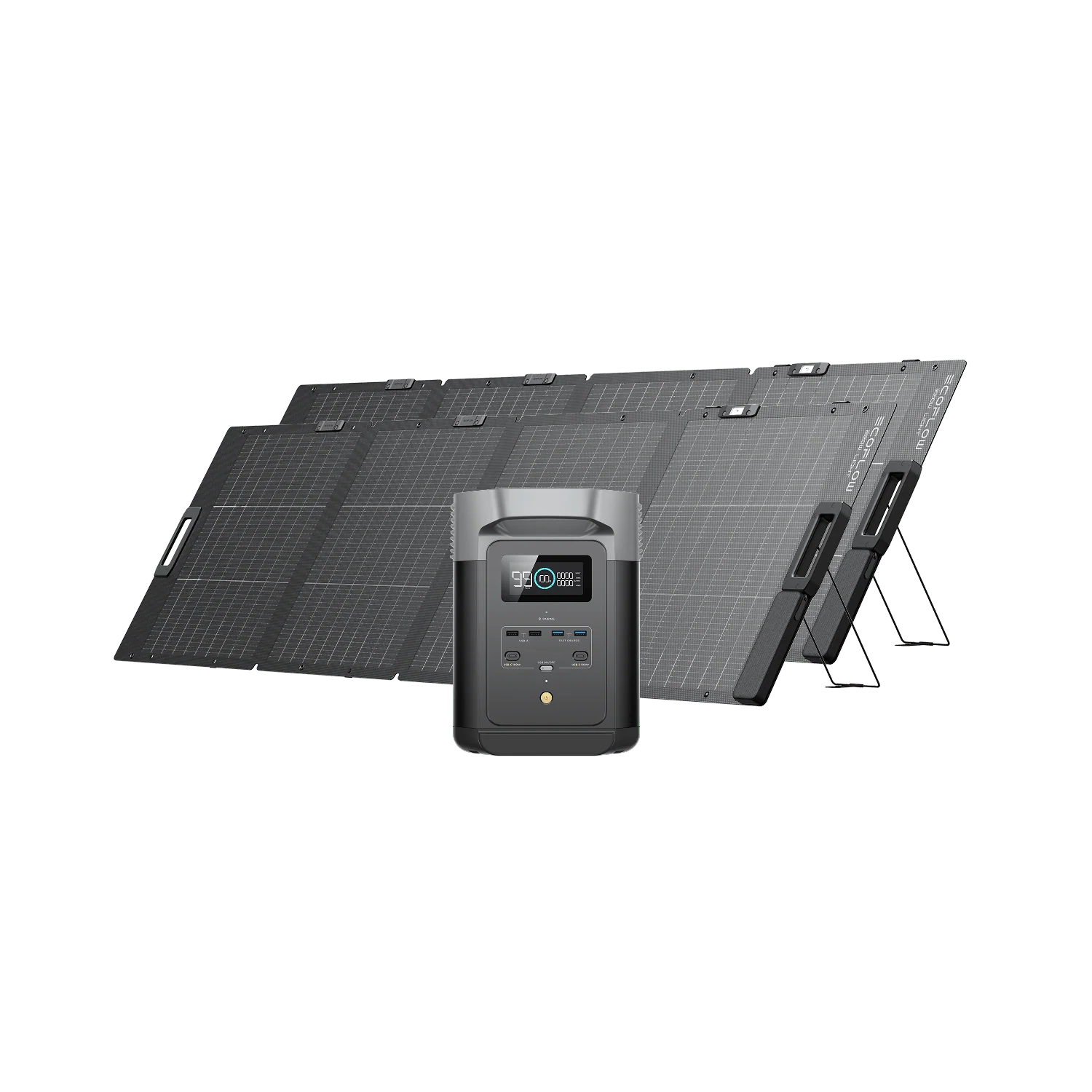Combo DELTA 2 Max EU + 2 Ecoflow 160W LIGHTWEIGHT SOLAR PANEL